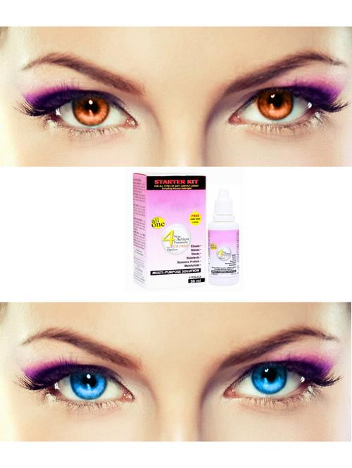 unisex set of 2 contact lenses with 30 ml solution - 18555793 - Very Small Image - 1
