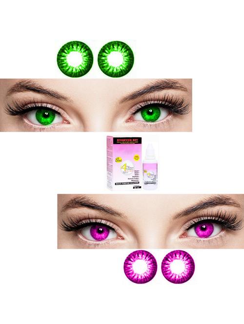 unisex set of 2 contact lenses with 30 ml solution - 18555803 - Very Small Image - 1
