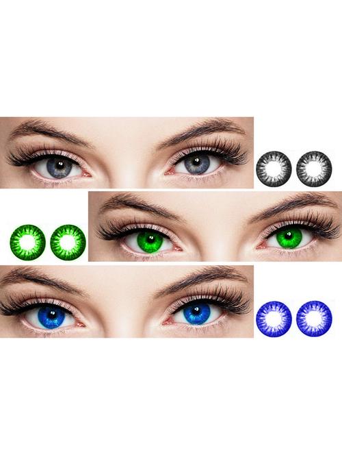 unisex set of 3 contact lenses with 1 case - 18555812 - Very Small Image - 1