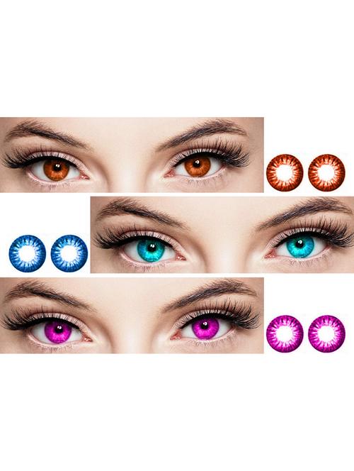 unisex set of 3 contact lenses with 1 case - 18555814 - Very Small Image - 1