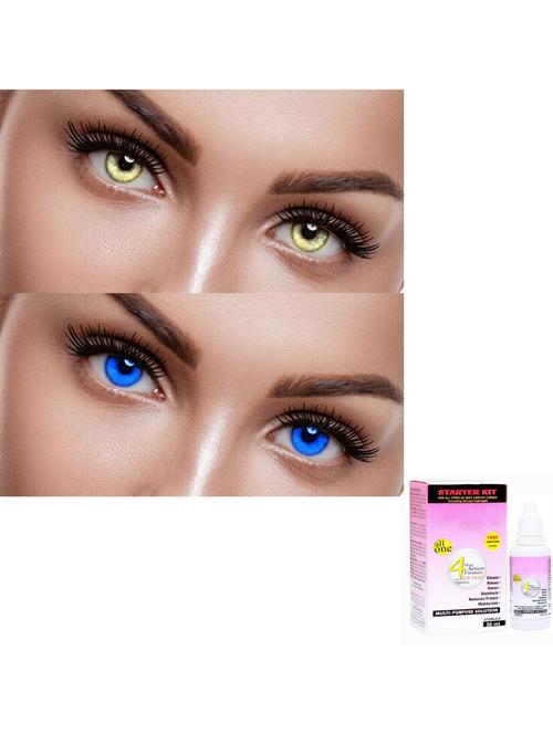 unisex set of 2 contact lenses with 30 ml solution - 18555823 - Very Small Image - 1