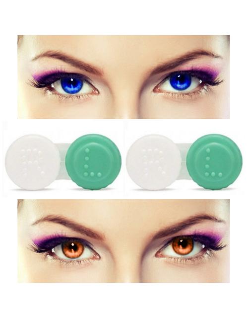unisex set of 2 contact lenses with 2 case - 18555830 - Very Small Image - 1
