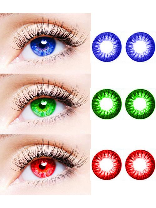 unisex set of 3 contact lenses - 18555847 - Very Small Image - 1
