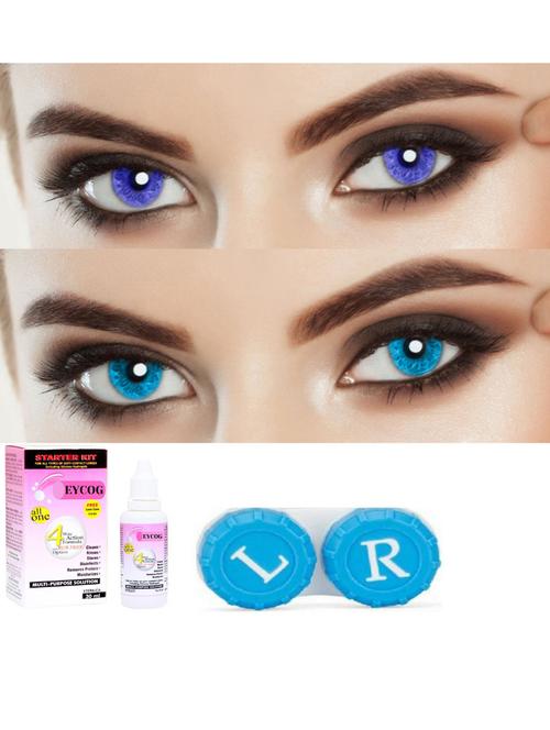 unisex set of 2 contact lenses with solution and 1 case - 18555999 - Very Small Image - 1