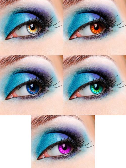 unisex set of 5 contact lenses with case - 18556012 - Very Small Image - 1