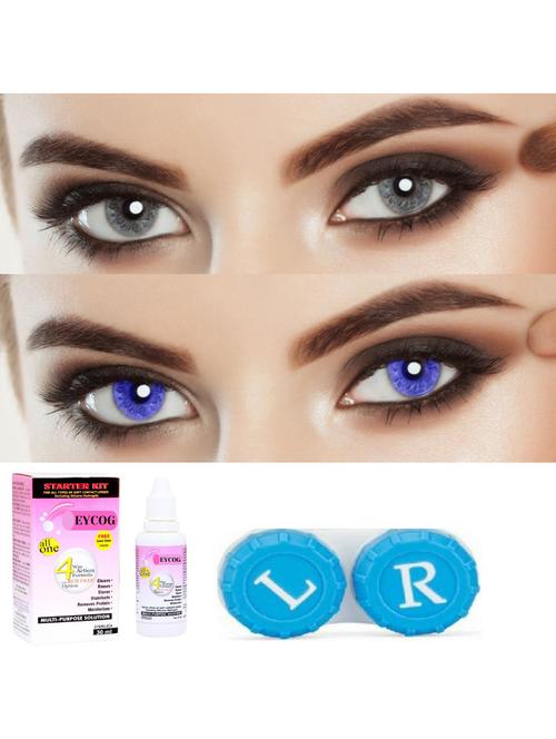 unisex set of 2 contact lenses with solution and 1 case - 18556059 - Very Small Image - 1