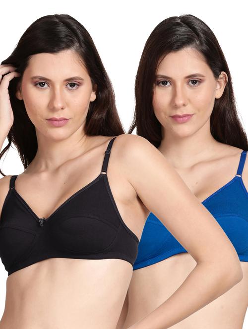pack of 2 non padded solid t-shirt bra - 18556809 - Very Small Image - 1