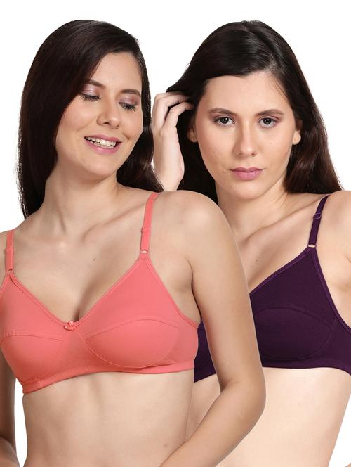 pack of 2 non padded solid t-shirt bra - 18556812 - Very Small Image - 1