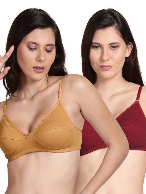 pack of 2 non padded solid t-shirt bra - 18556817 - Very Small Image - 1