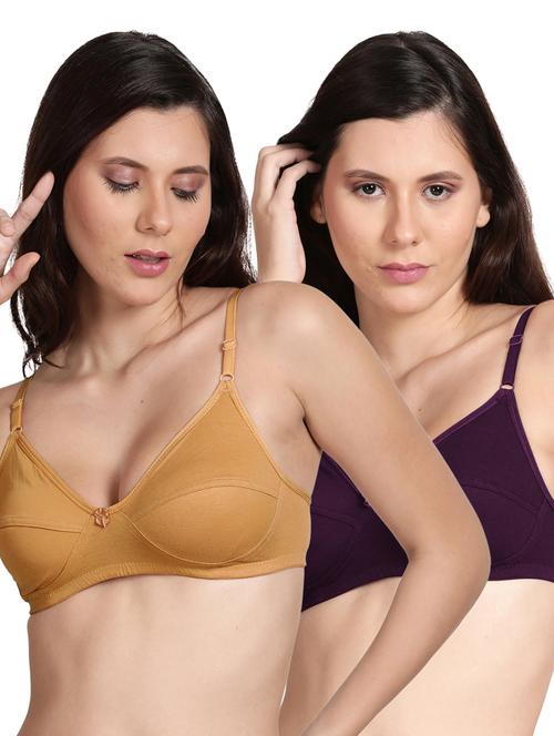 pack of 2 non padded solid t-shirt bra - 18556818 - Very Small Image - 1