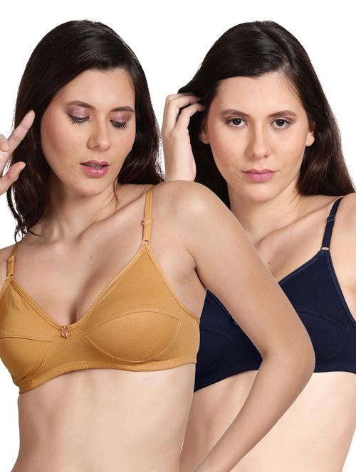 pack of 2 non padded solid t-shirt bra - 18556821 - Very Small Image - 1