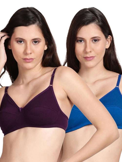 pack of 2 non padded solid t-shirt bra - 18556831 - Very Small Image - 1