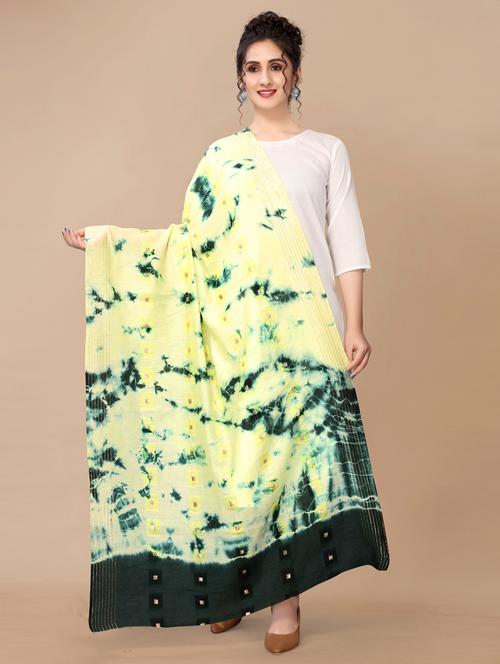 yellow tie & dye dupatta - 18556927 - Very Small Image - 1