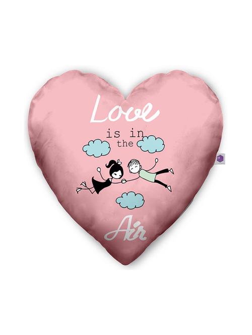 love is in the air printed heart pillows soft & lovely gift for valentines day/birthday/anniversary - heart shape cushion - 18557909 - Very Small Image - 1