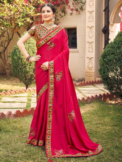 tassel detailed printed saree - 18558492 - Very Small Image - 1
