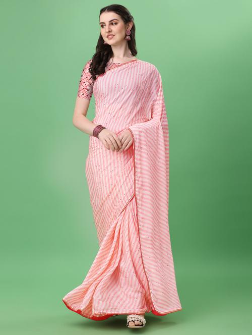 leheriya printed kanjivaram saree with blouse - 18558500 - Very Small Image - 1