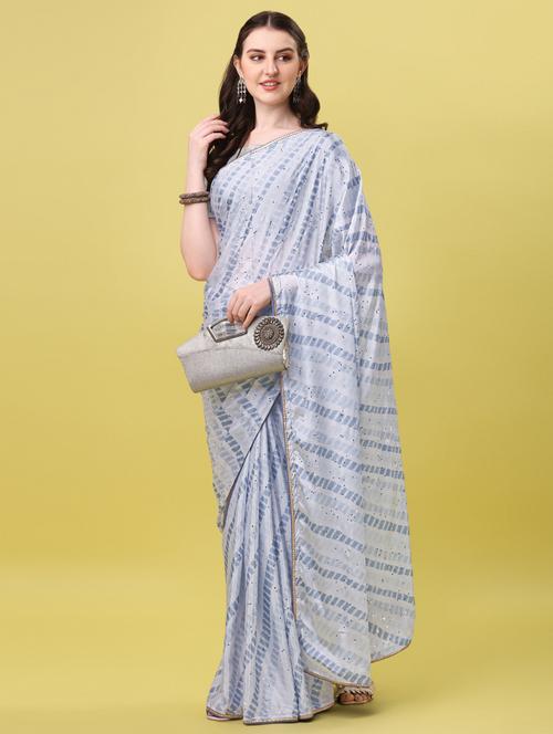 leheriya printed self design kanjivaram saree with blouse - 18558502 - Very Small Image - 1