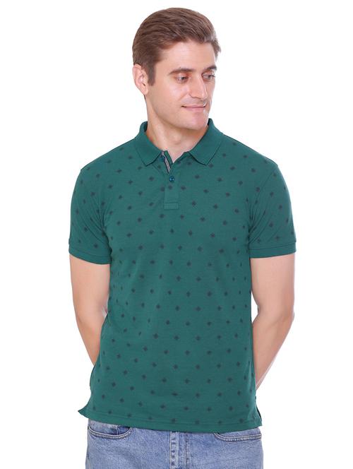 green printed polo t-shirt - 18561574 - Very Small Image - 1