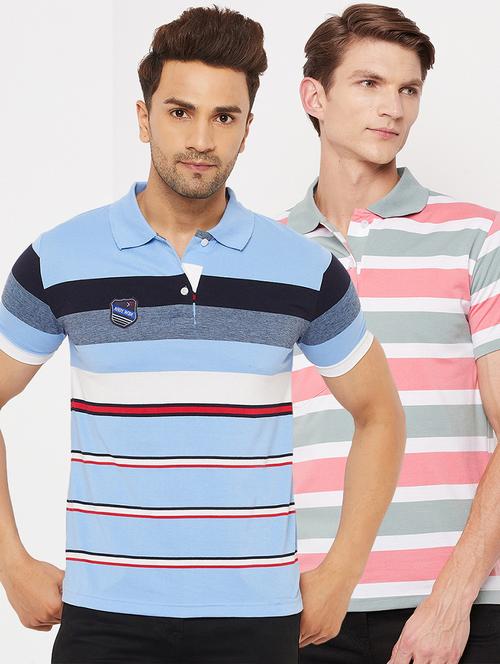 pack of 2 striped polo t-shirt - 18561731 - Very Small Image - 1