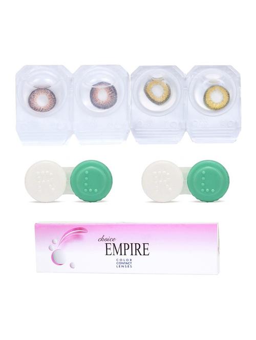 dark brown-dark hazel 2 pair colored contact lens with 2 case (0 power) - 18561852 - Very Small Image - 1
