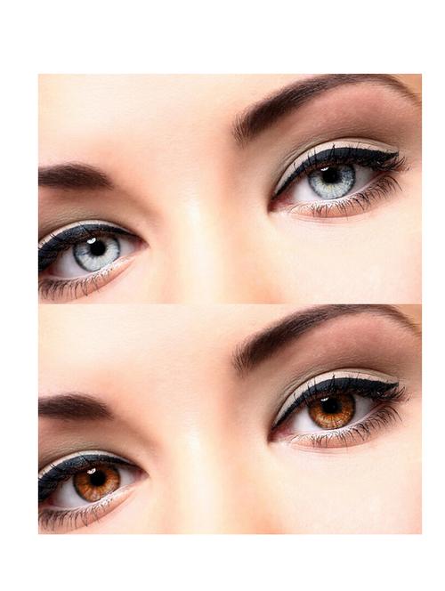 grey, brown 2 pair colored monthly contact lens for eyes with 1 lens case for men women boys girls - 18561868 - Very Small Image - 1