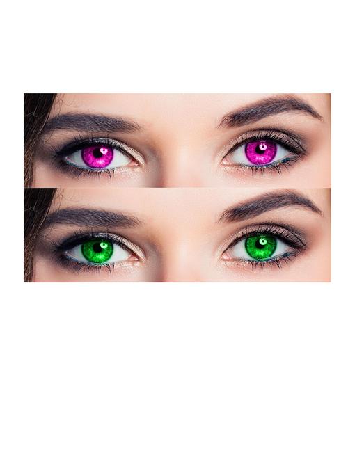 violet and green monthly color contact lense 2 pair with case - 18561901 - Very Small Image - 1
