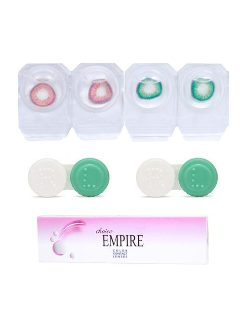 red-turquoise 2 pair colored contact lens with 2 case (0 power) - 18561922 - Very Small Image - 1