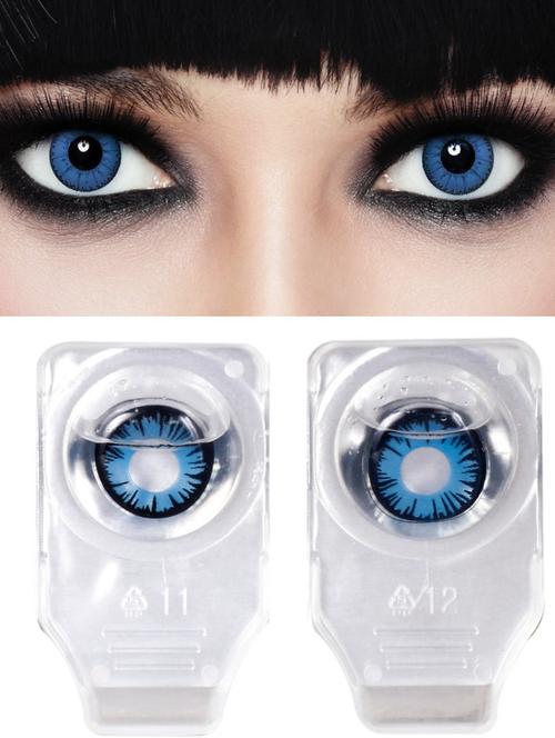 dark blue 1 pair with 1 case colored contact lens - 18561940 - Very Small Image - 1