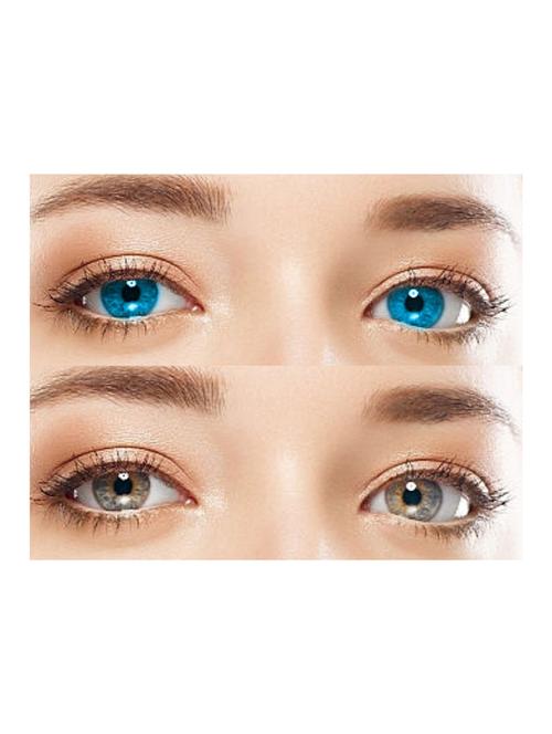 light blue, grey 2 pair colored monthly contact lens for eyes with 1 lens case for men women boys girls - 18562038 - Very Small Image - 1