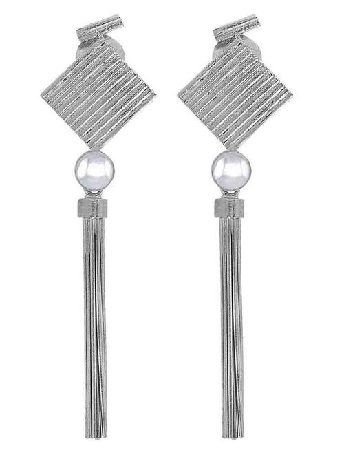 grey brass drop earring - 18565517 - Very Small Image - 1