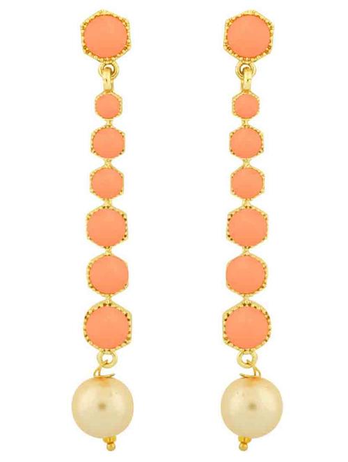 orange metal drop earring - 18565521 - Very Small Image - 1