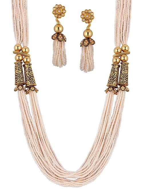 gold plated necklace earing set - 18565738 - Very Small Image - 1