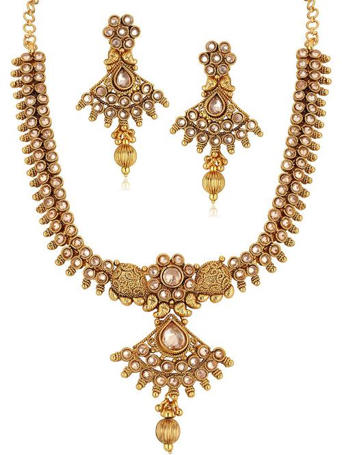 gold plated necklace earing set - 18565741 - Very Small Image - 1