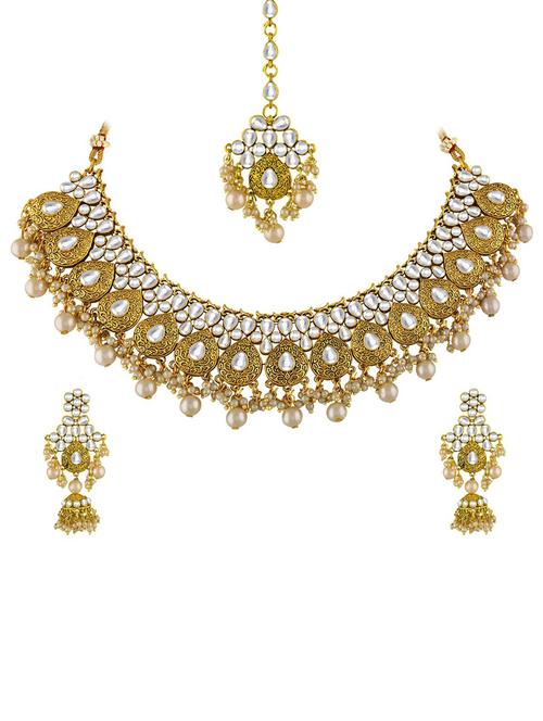 gold plated necklace earing set - 18565760 - Very Small Image - 1