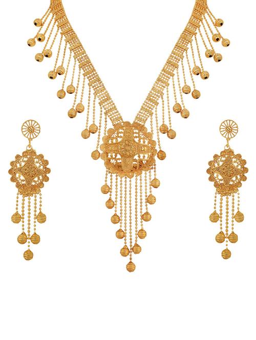 gold plated necklace earing set - 18565771 - Very Small Image - 1