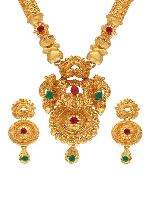 gold plated necklace earring set - 18565804 - Very Small Image - 1