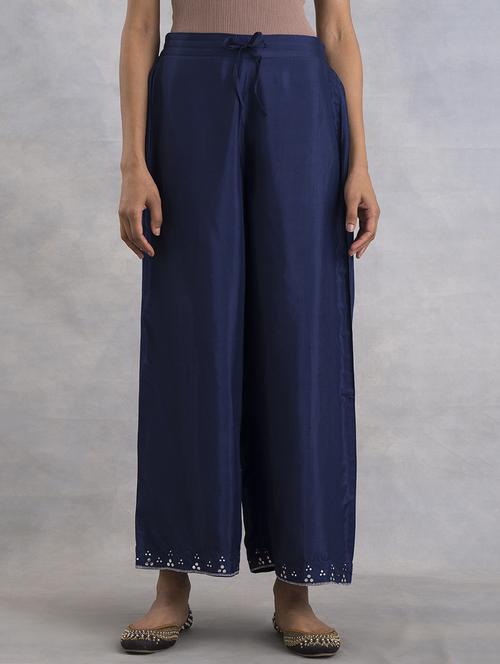 navy solid palazzo - 18566433 - Very Small Image - 1