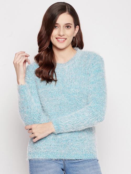 round neck solid pullover - 18566517 - Very Small Image - 1