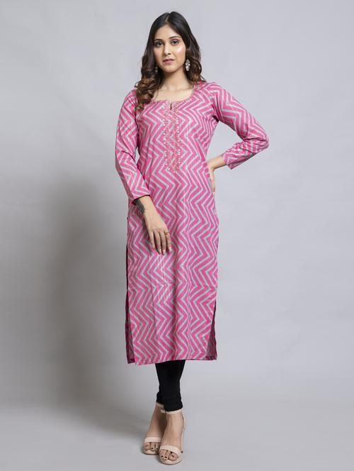 chevron straight kurta - 18566556 - Very Small Image - 1