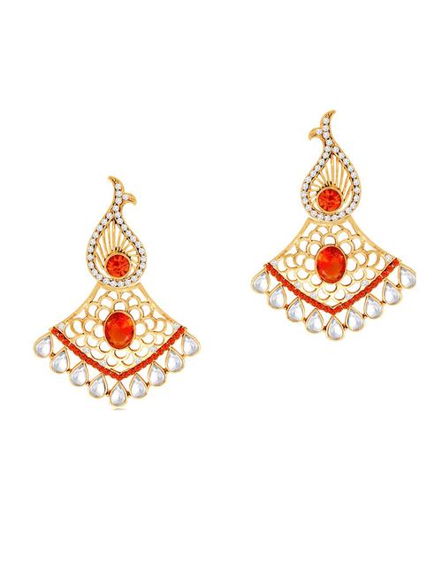 red metal drop earring - 18567234 - Very Small Image - 1