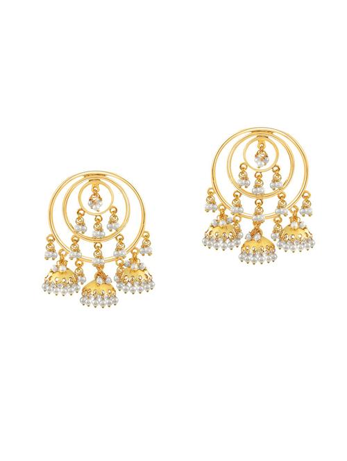 multi colored brass jhumka earring - 18567239 - Very Small Image - 1