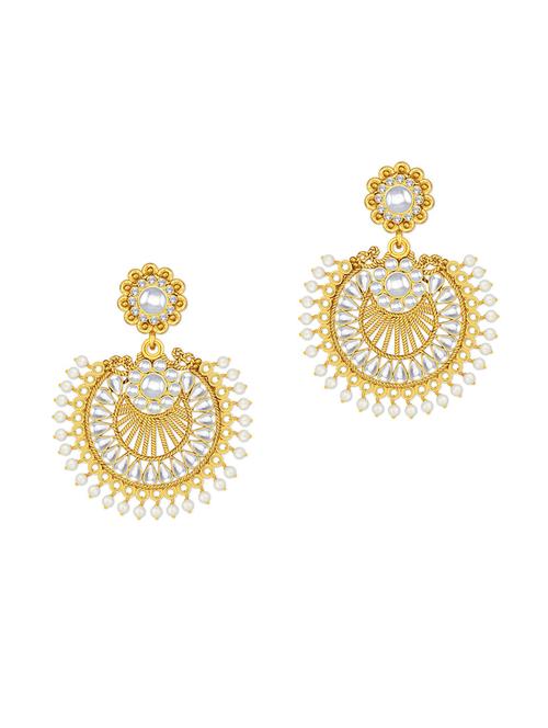 gold metal chandballi earring - 18567299 - Very Small Image - 1