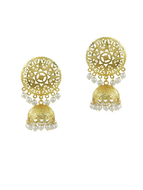 multi colored brass jhumka earring - 18567321 - Very Small Image - 1