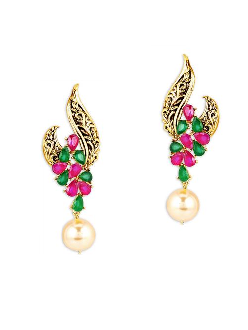 multi colored brass drop earring - 18567323 - Very Small Image - 1