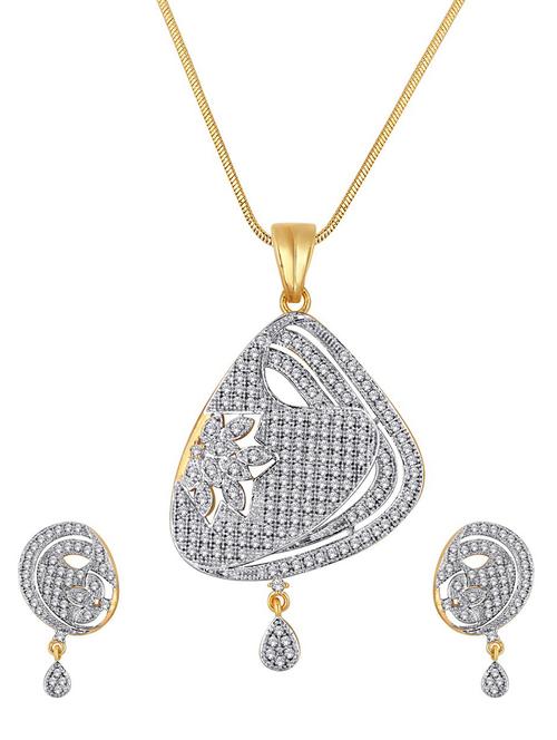 gold plated necklace earing set - 18567621 - Very Small Image - 1