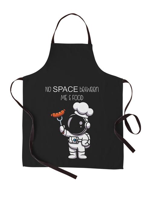no space between me & food printed canvas cotton kitchen apron for women/men (55 cms x 81 cms) - 18567661 - Very Small Image - 1