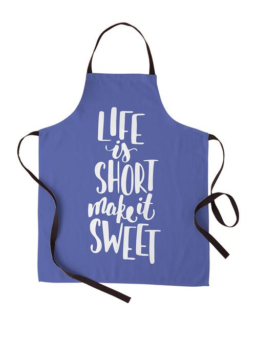 life is short make it sweet printed canvas cotton kitchen apron for women/men (55 cms x 81 cms) - 18567707 - Very Small Image - 1