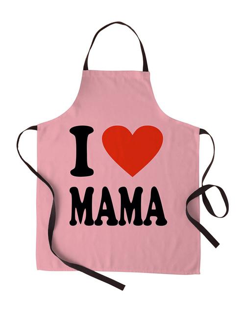 i love mama printed canvas cotton kitchen apron for women/men (55 cms x 81 cms) - 18567716 - Very Small Image - 1