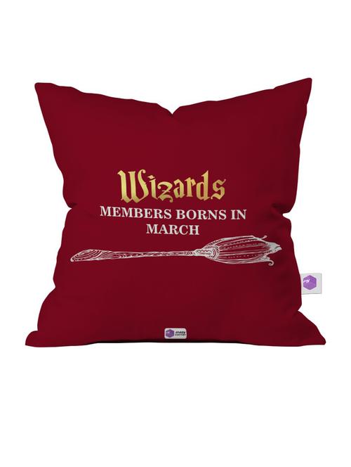 crazy corner maroon printed cushion ( 12 x 12 inches ) - 18569080 - Very Small Image - 1