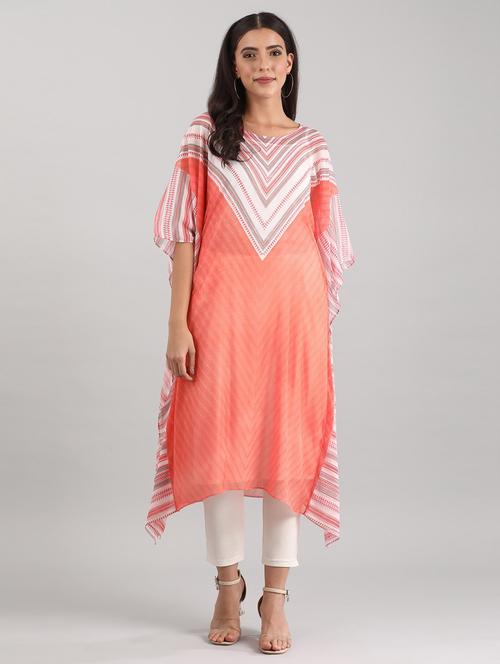 orange stripes polyester kaftan - 18569083 - Very Small Image - 1